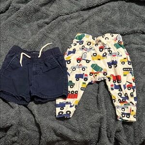 Baby GAP Kids Navy Shorts and Colorful Vehicle Print Pants by Hannah Anderson
